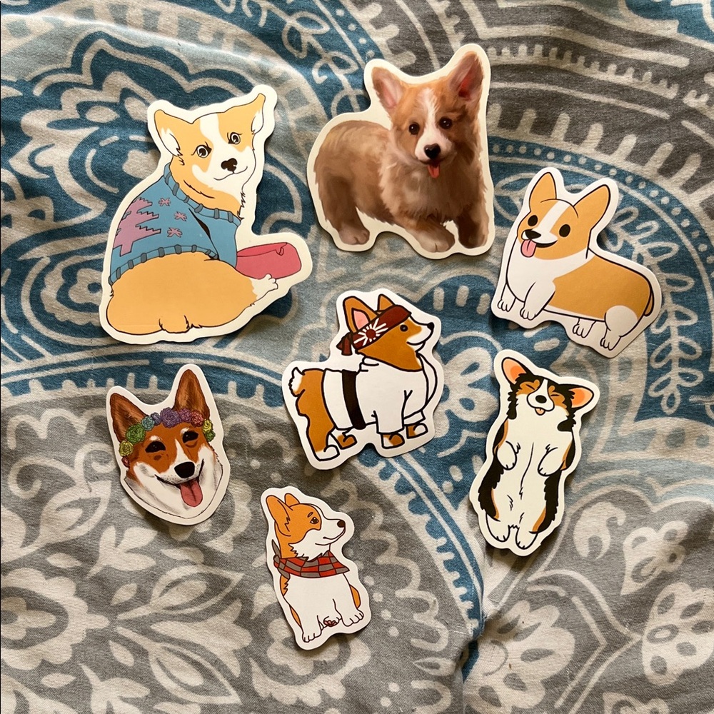 Bundle of 7 Corgi Stickers